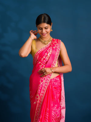 By Gaji Bandhani Saree With Wedding Wear