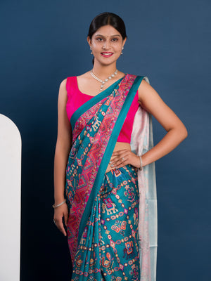 Pashmina Style With Digital Print Work Saree