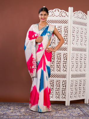 By Faag Saree With Gotapatti Work