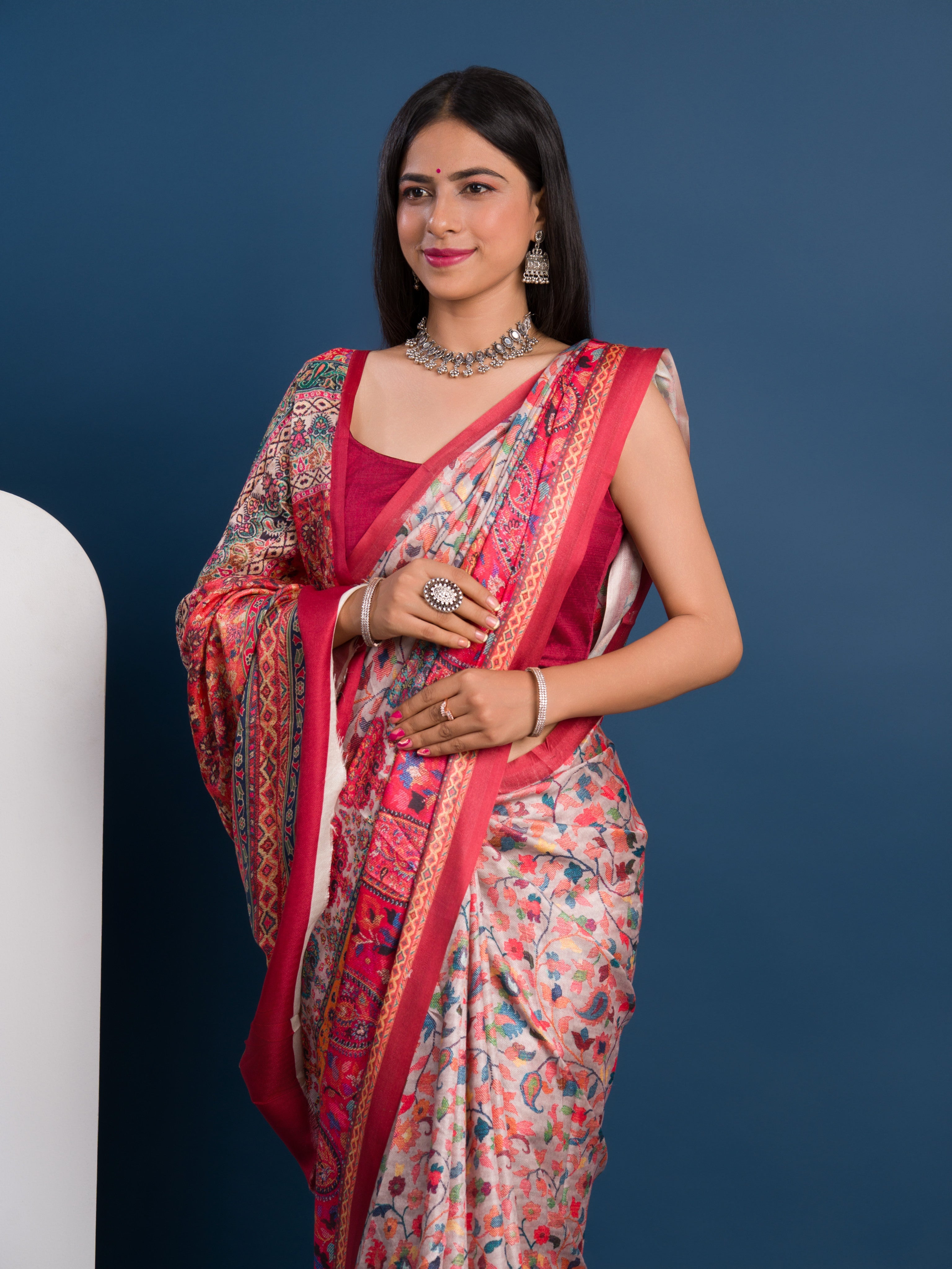 Tanmira New Traditional Pashmina Soft Silk Pashmina Style With Digital Print Work Saree VJT