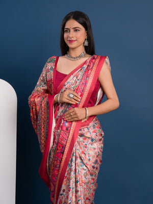 Pashmina Soft Silk Pashmina Style With Digital Print Work Saree under 2000