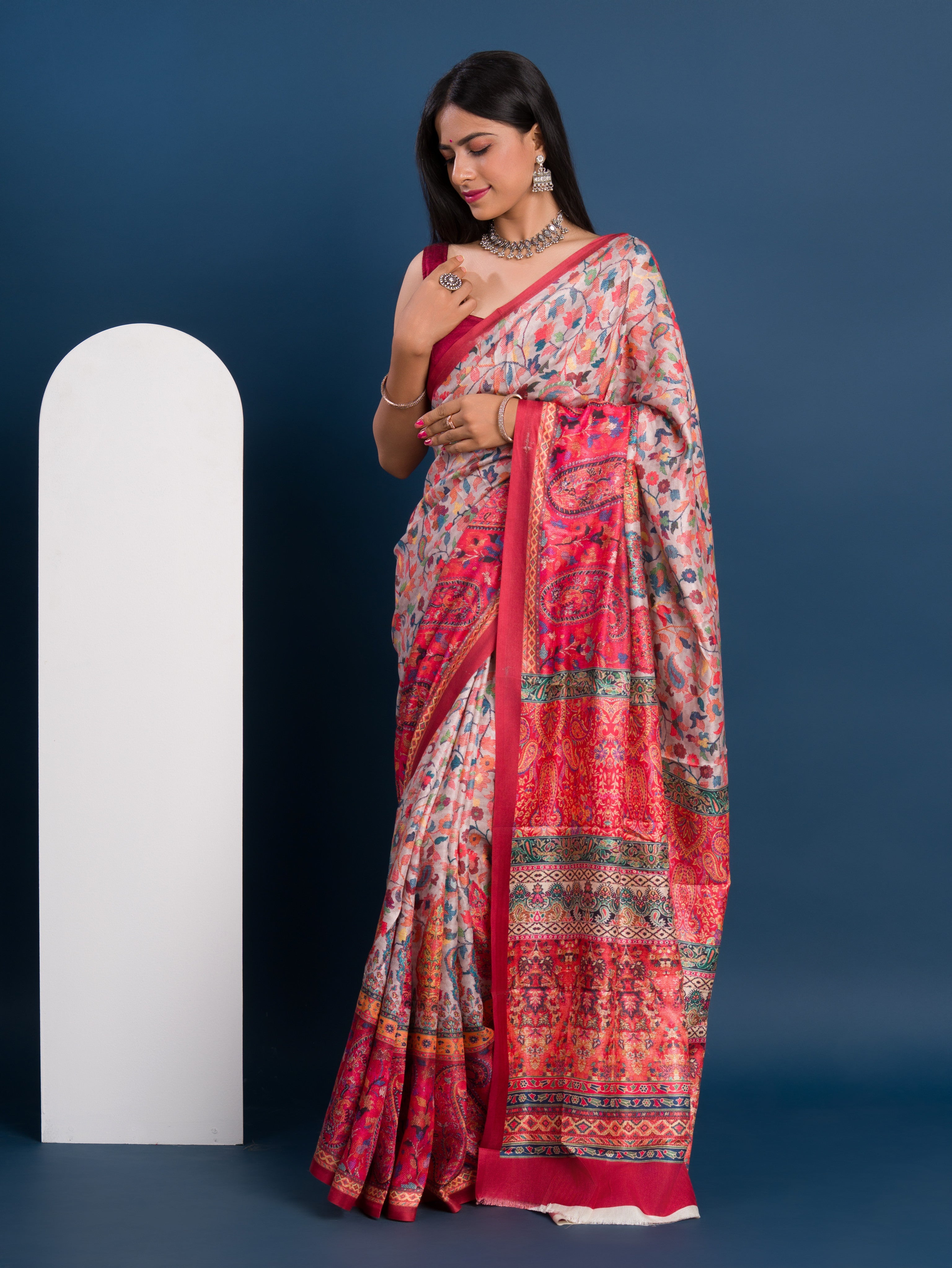 Tanmira New Traditional Pashmina Soft Silk Pashmina Style With Digital Print Work Saree VJT