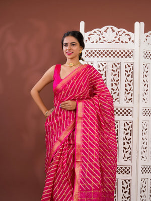 By Ghatchola Saree With Bikaneri bandhej Work