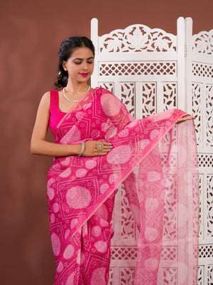 By Bandhani Saree With Casual Wear