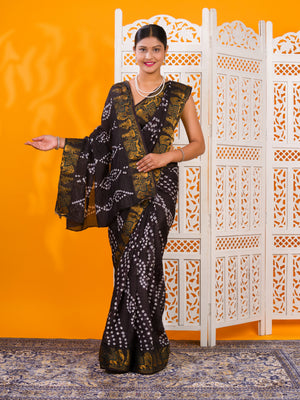 By Bandhani Saree With Festive Wear