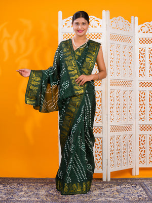 By Bandhani Saree With Festive Wear