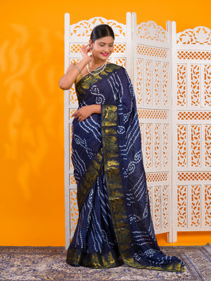 By Bandhani Saree With Festive Wear