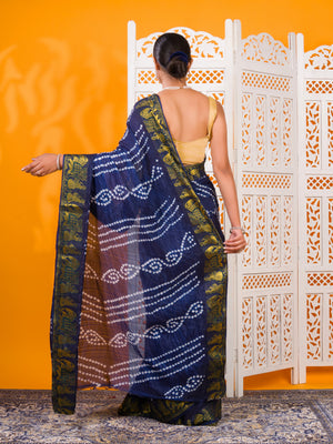 By Bandhani Saree With Festive Wear
