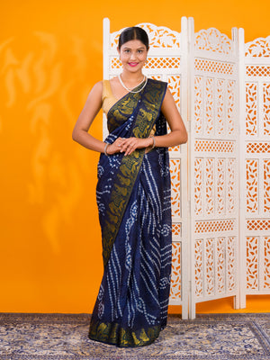 By Bandhani Saree With Festive Wear