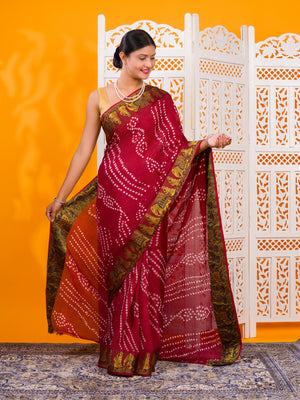 By Bandhani Saree With Festive Wear