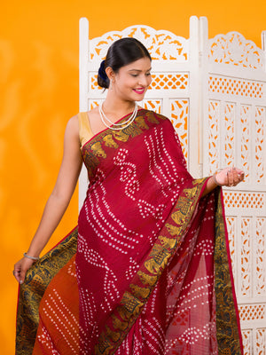 By Bandhani Saree With Festive Wear