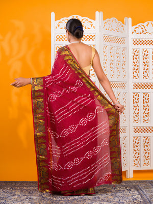 By Bandhani Saree With Festive Wear