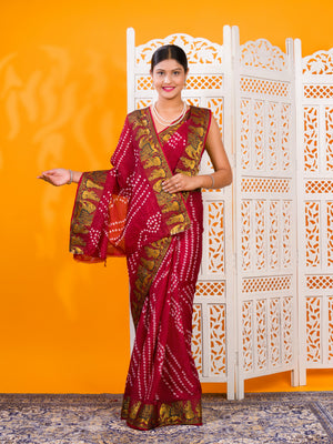 By Bandhani Saree With Festive Wear