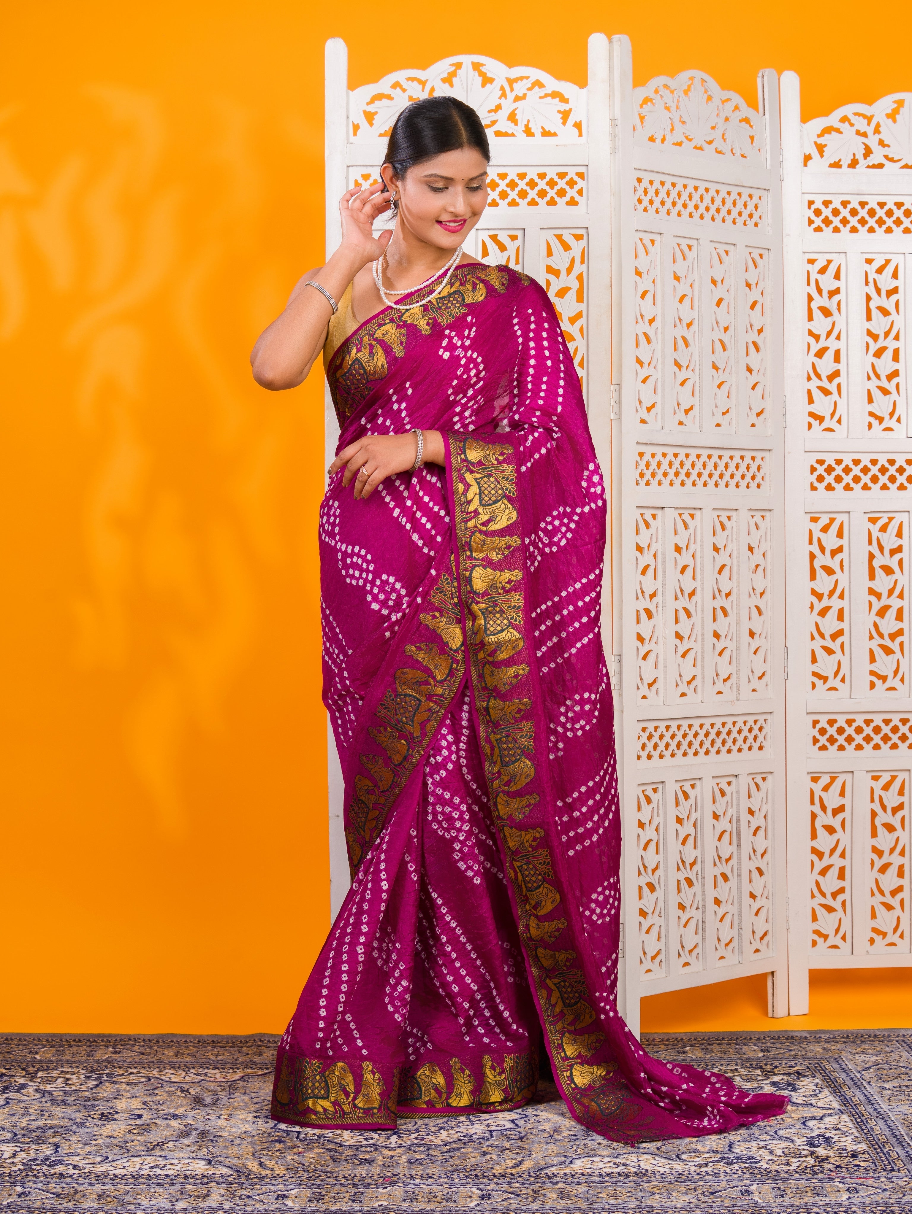 Tanmira New Elegant Art Silk Bandhani Saree for Festive Wear SUL