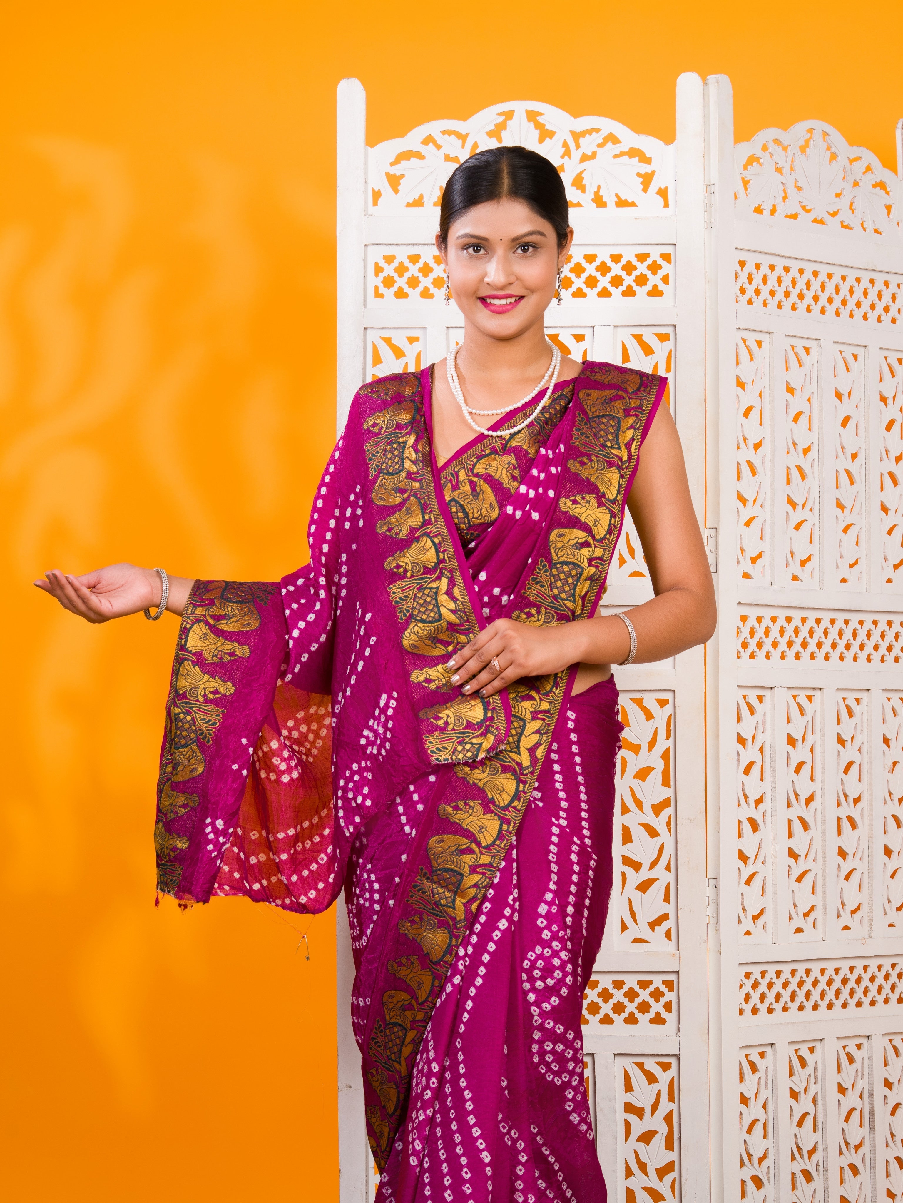 Tanmira New Elegant Art Silk Bandhani Saree for Festive Wear SUL