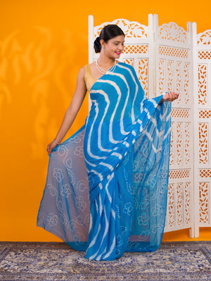 By Leheriya Saree With Casual Wear