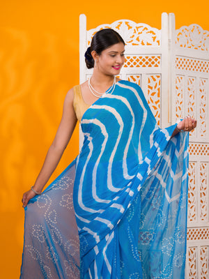 By Leheriya Saree With Casual Wear