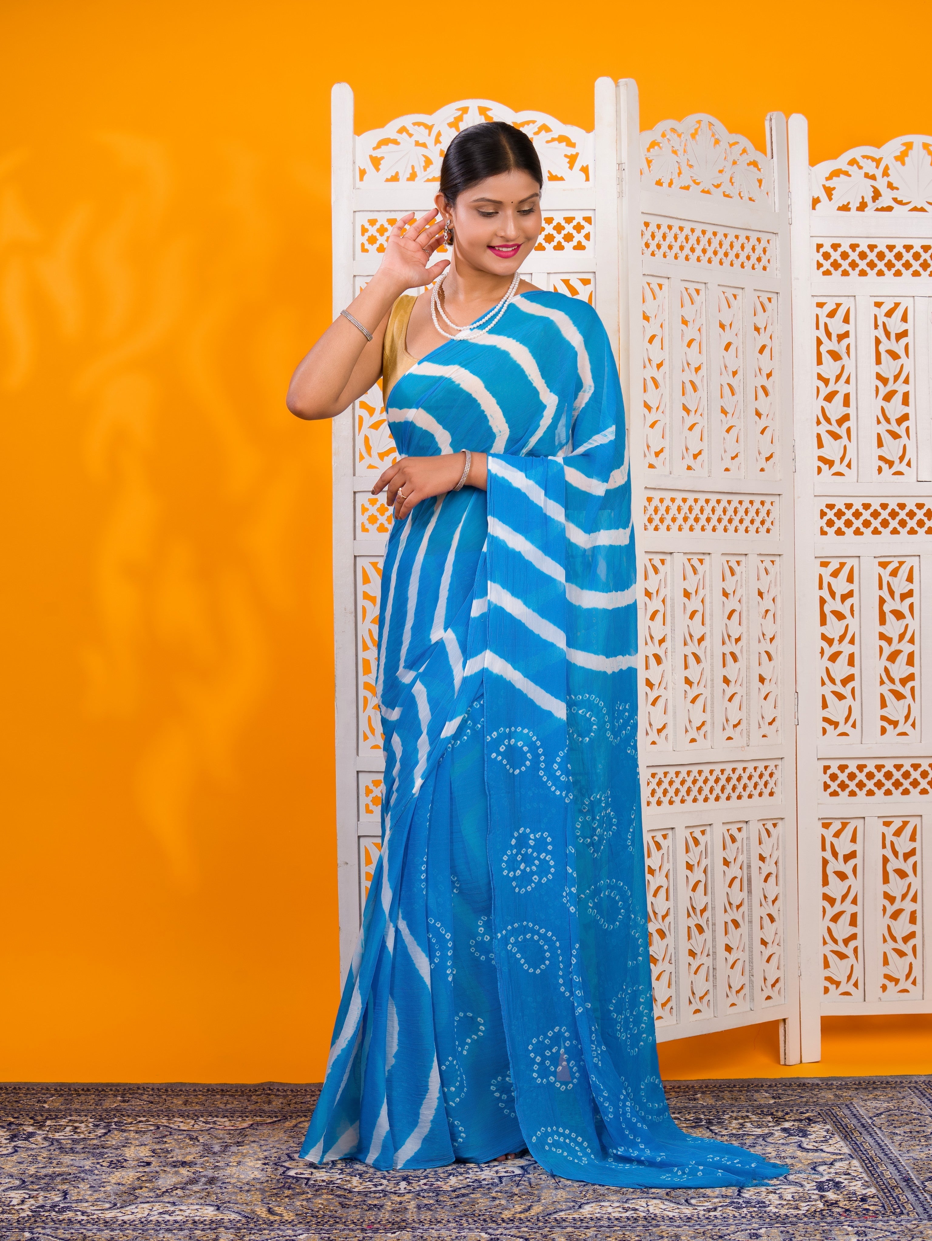 By Leheriya Saree With Casual Wear