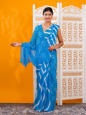 By Leheriya Saree With Casual Wear
