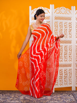 By Leheriya Saree With Casual Wear