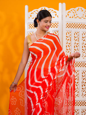 By Leheriya Saree With Casual Wear