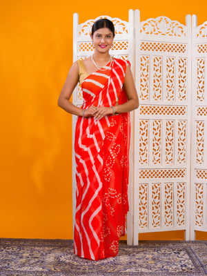 By Leheriya Saree With Casual Wear