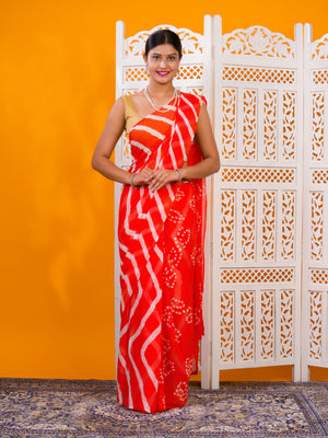 By Leheriya Saree With Casual Wear