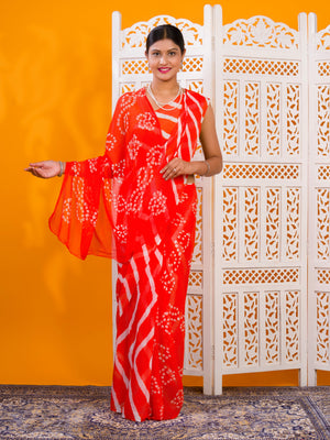 By Leheriya Saree With Casual Wear