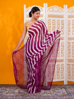 By Leheriya Saree With Casual Wear