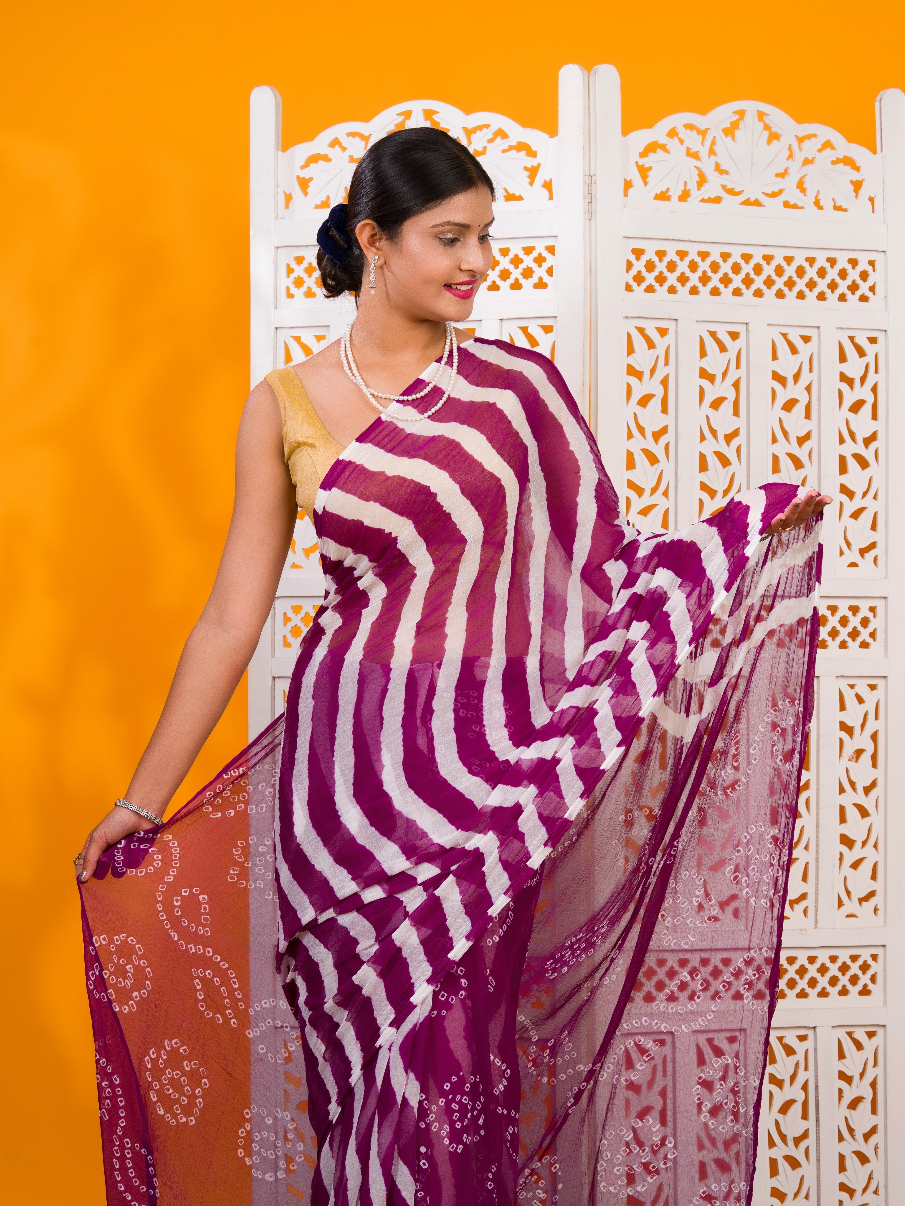 By Leheriya Saree With Casual Wear