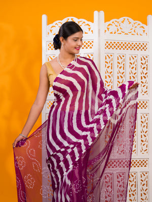 By Leheriya Saree With Casual Wear