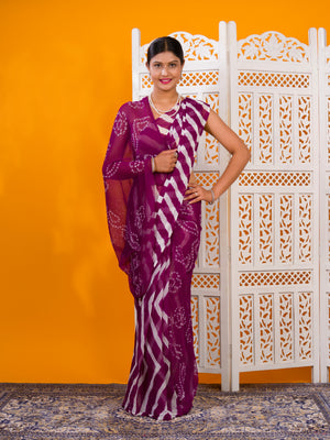 By Leheriya Saree With Casual Wear