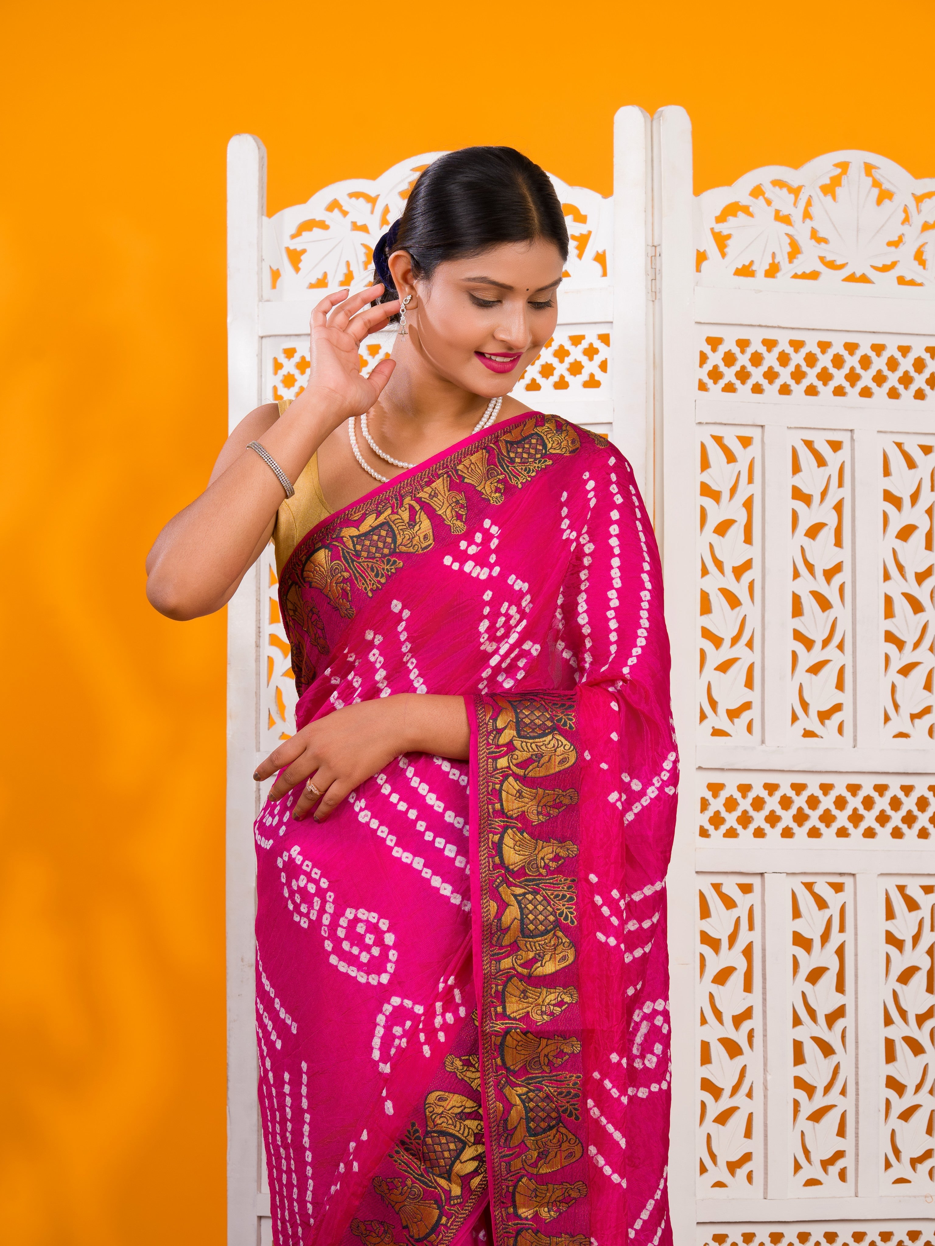 Tanmira New Premium Art Silk Saree with Traditional Bandhani Touch SUL