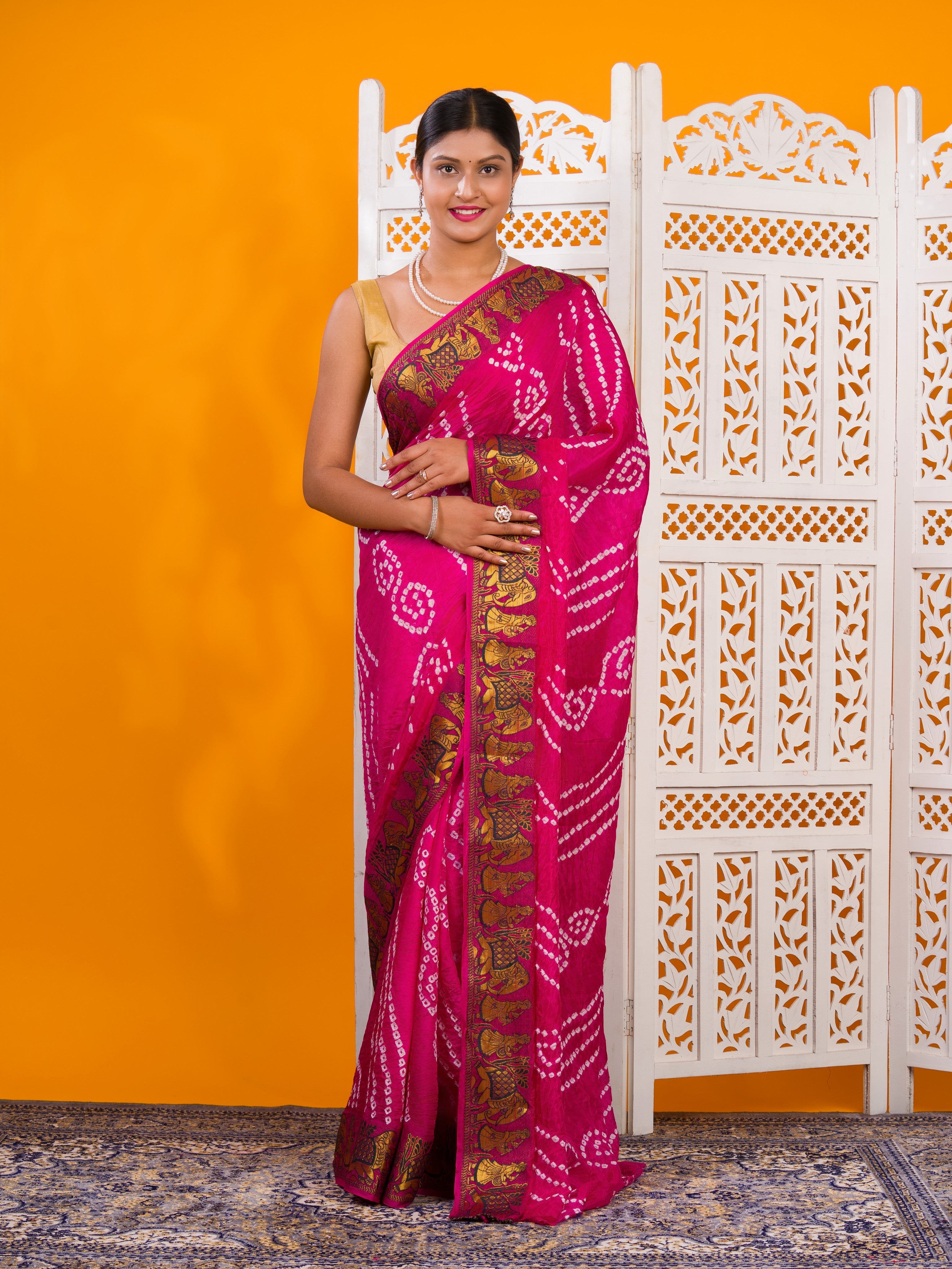 Tanmira New Premium Art Silk Saree with Traditional Bandhani Touch SUL