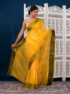By Bandhani Saree With Festive Wear