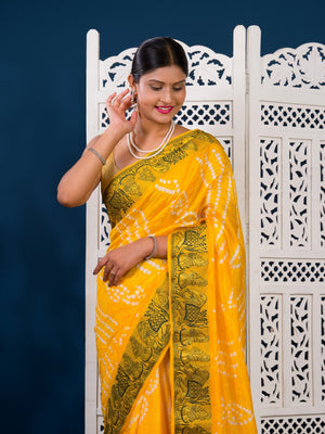 By Bandhani Saree With Festive Wear