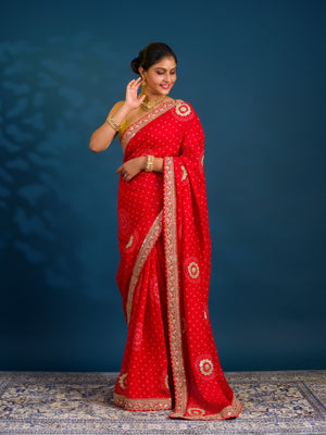 By Bandhani Saree With Wedding Wear