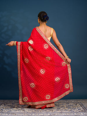 By Bandhani Saree With Wedding Wear