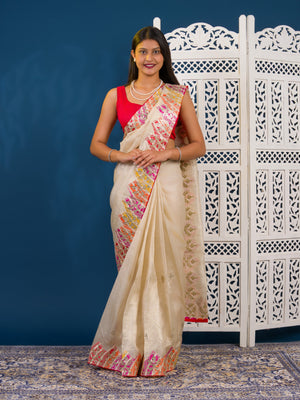 By Kota Doria Saree With Traditional Wear