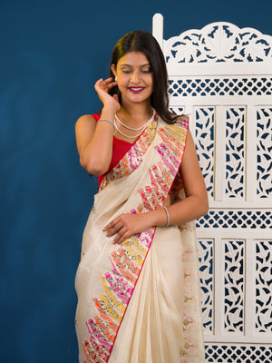 By Kota Doria Saree With Traditional Wear