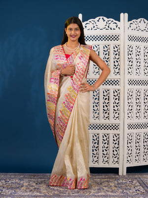 By Kota Doria Saree With Traditional Wear
