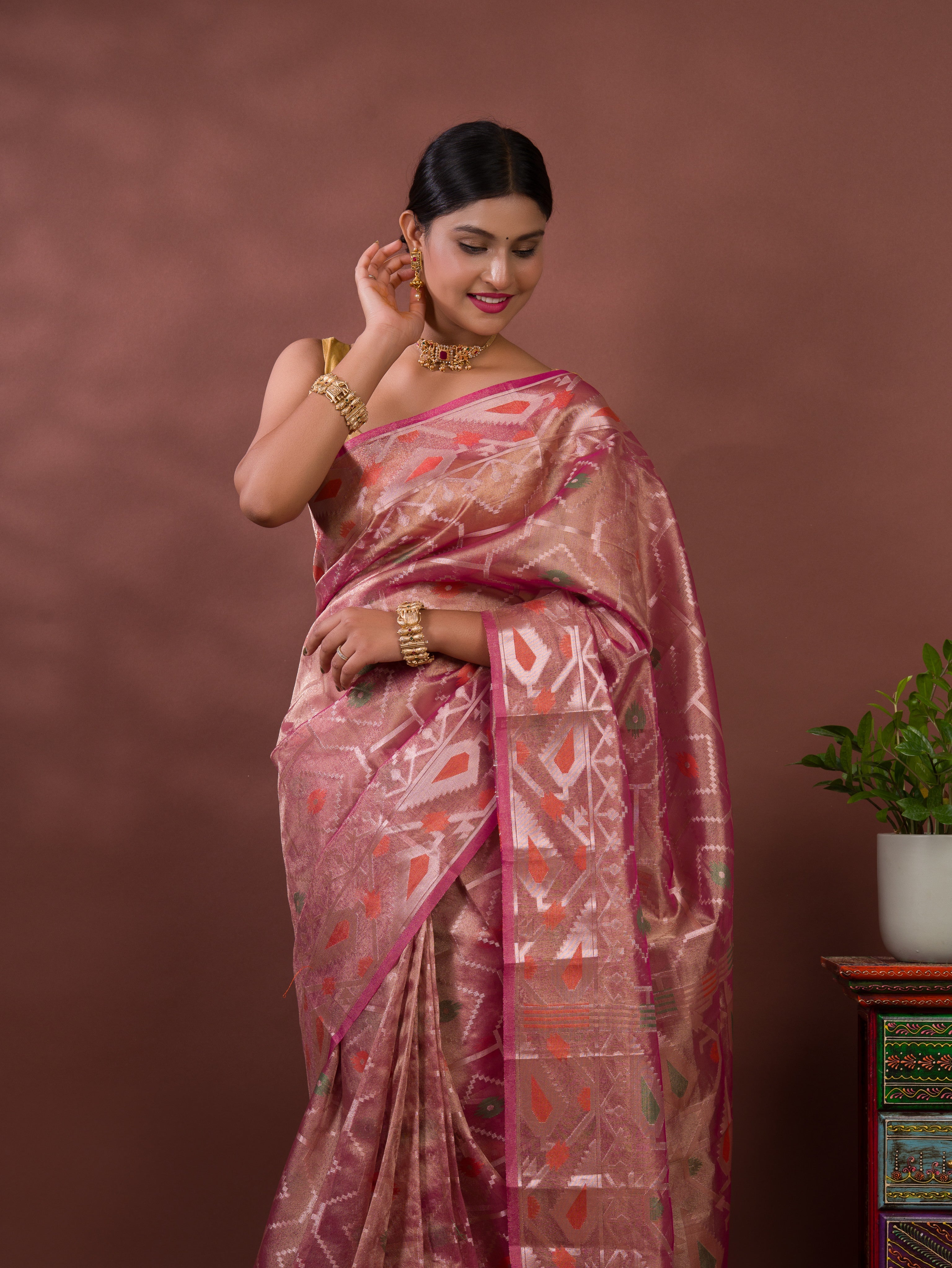 Tanmira New Tissue Silk Banarasi Style With Casual Wear Saree KB