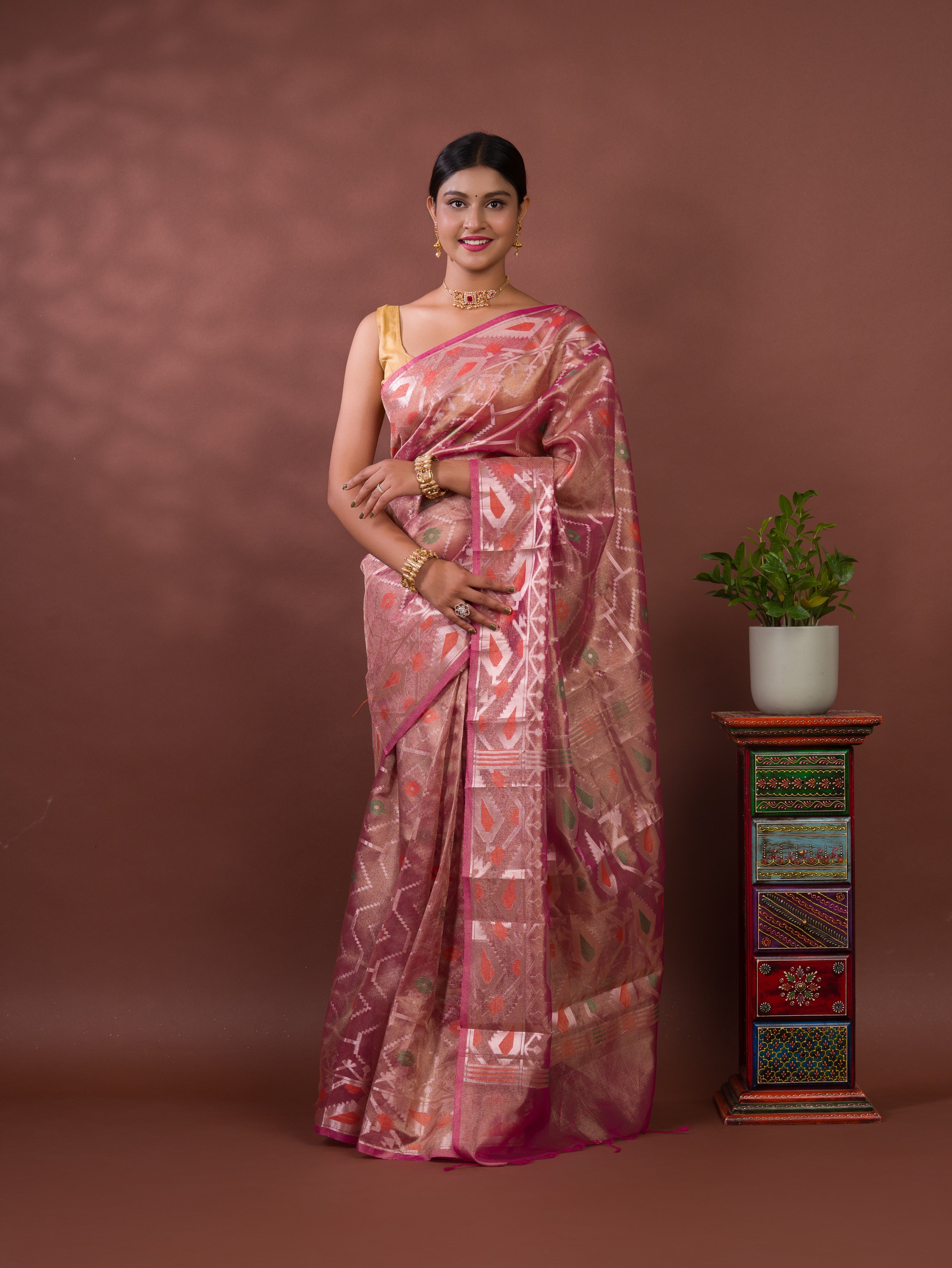 Tanmira New Tissue Silk Banarasi Style With Casual Wear Saree KB