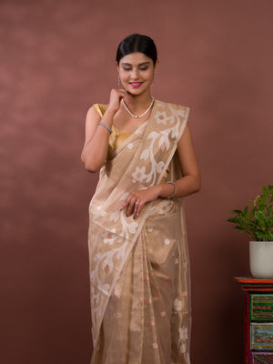 Tissue Silk Banarasi Style Floral Weaving Saree under 2000