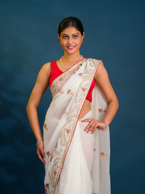 By Jaipuri Saree With Festive Wear