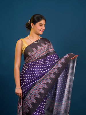 By Bandhani in Ajrakh Style With Office Wear Saree