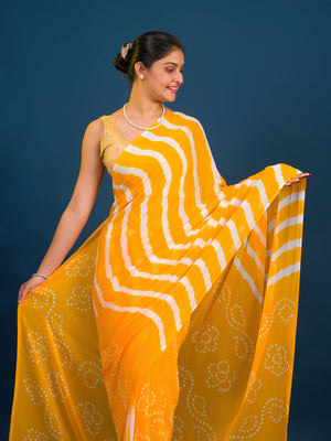 By Leheriya Saree With Casual Wear