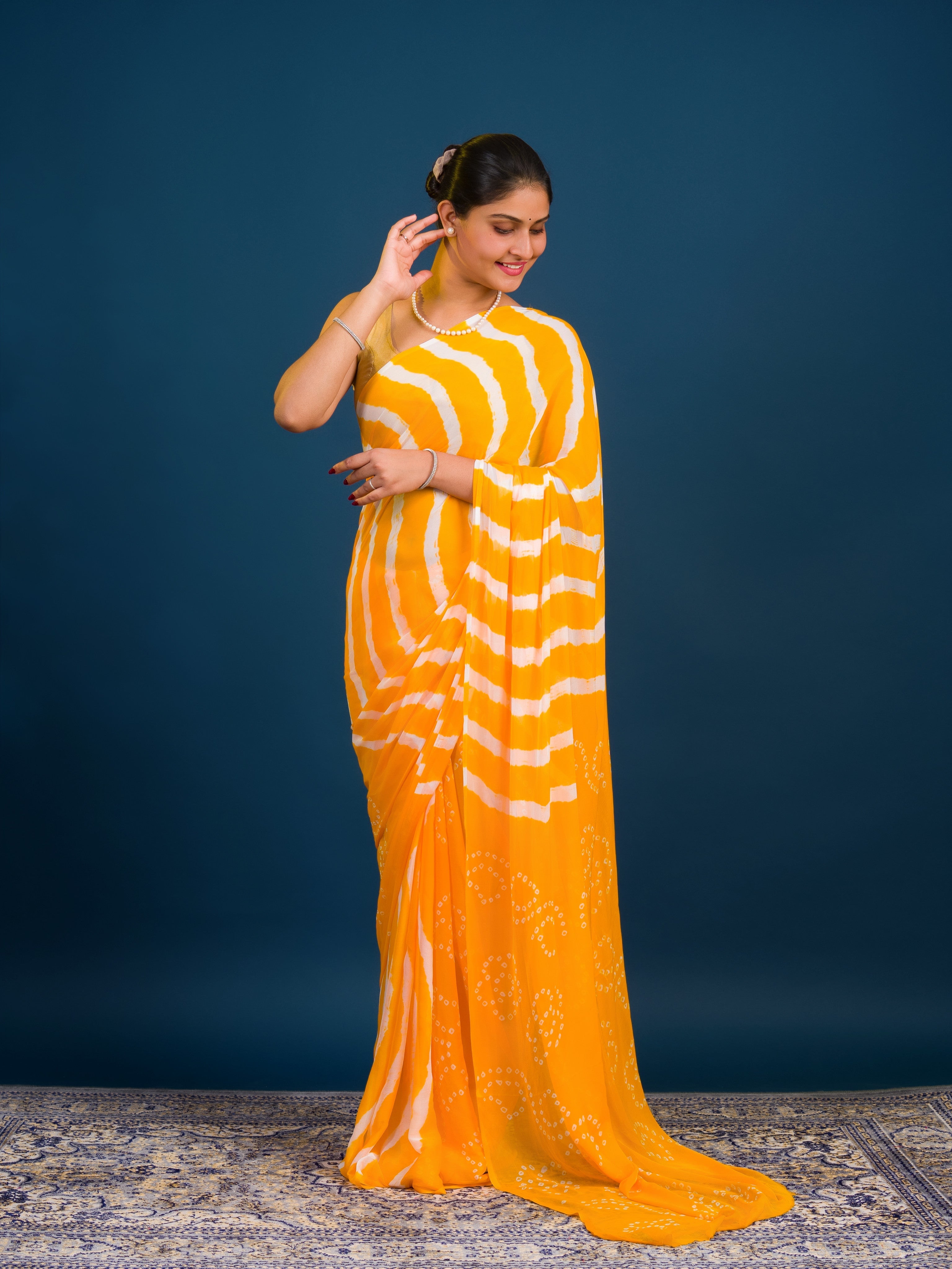 By Leheriya Saree With Casual Wear