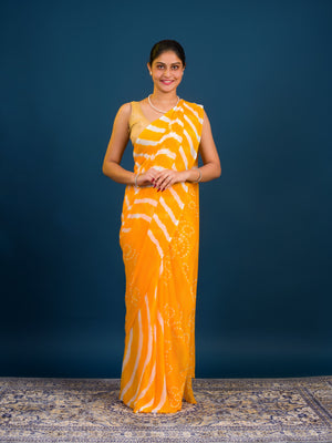 By Leheriya Saree With Casual Wear