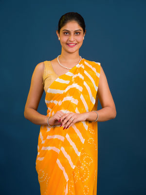 By Leheriya Saree With Casual Wear